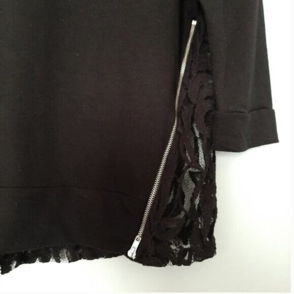 GREEN ENVELOPE Los Angeles SemiSheer Lace Back Top Black Sz M - Picture 6 of 14